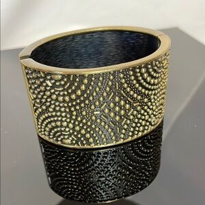 Bronze Tone Textured Cuff Bracelet